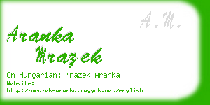 aranka mrazek business card